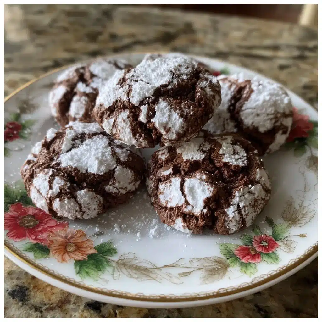 Chocolate Ricotta Crinkle Cookies with a fudgy texture and crinkled top