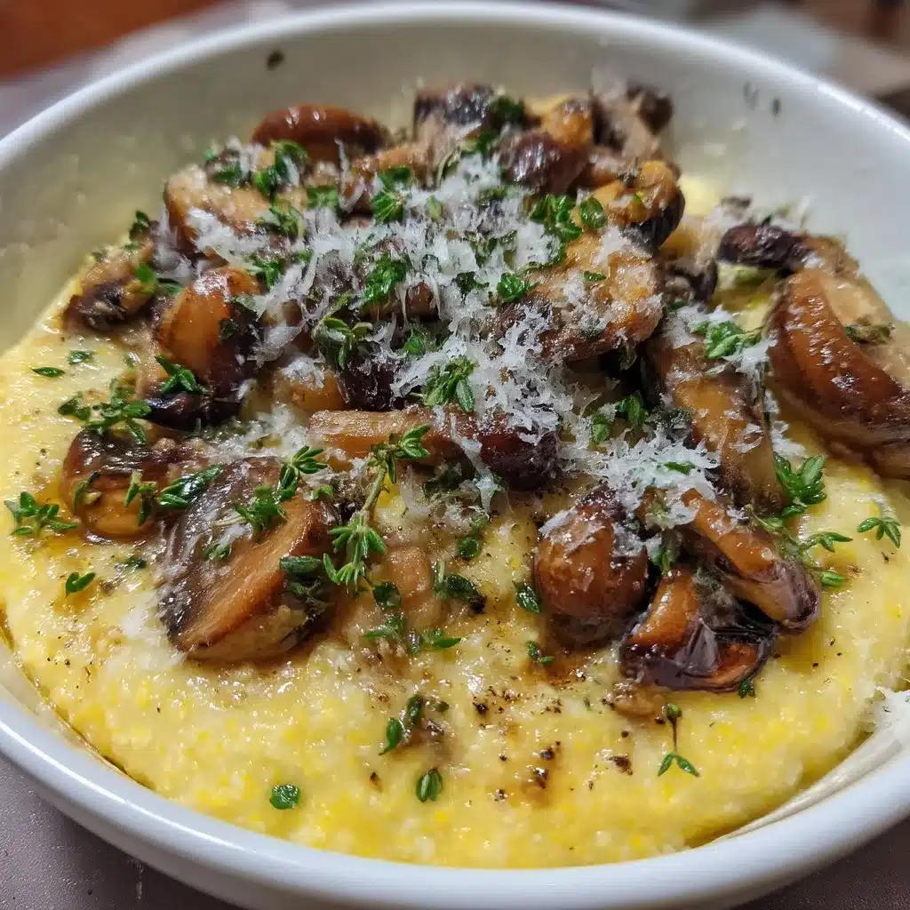 Creamy Ricotta Polenta with Mushrooms