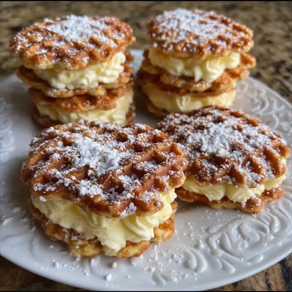 Crispy Pizzelle Sandwich Cookies with Mascarpone Filling