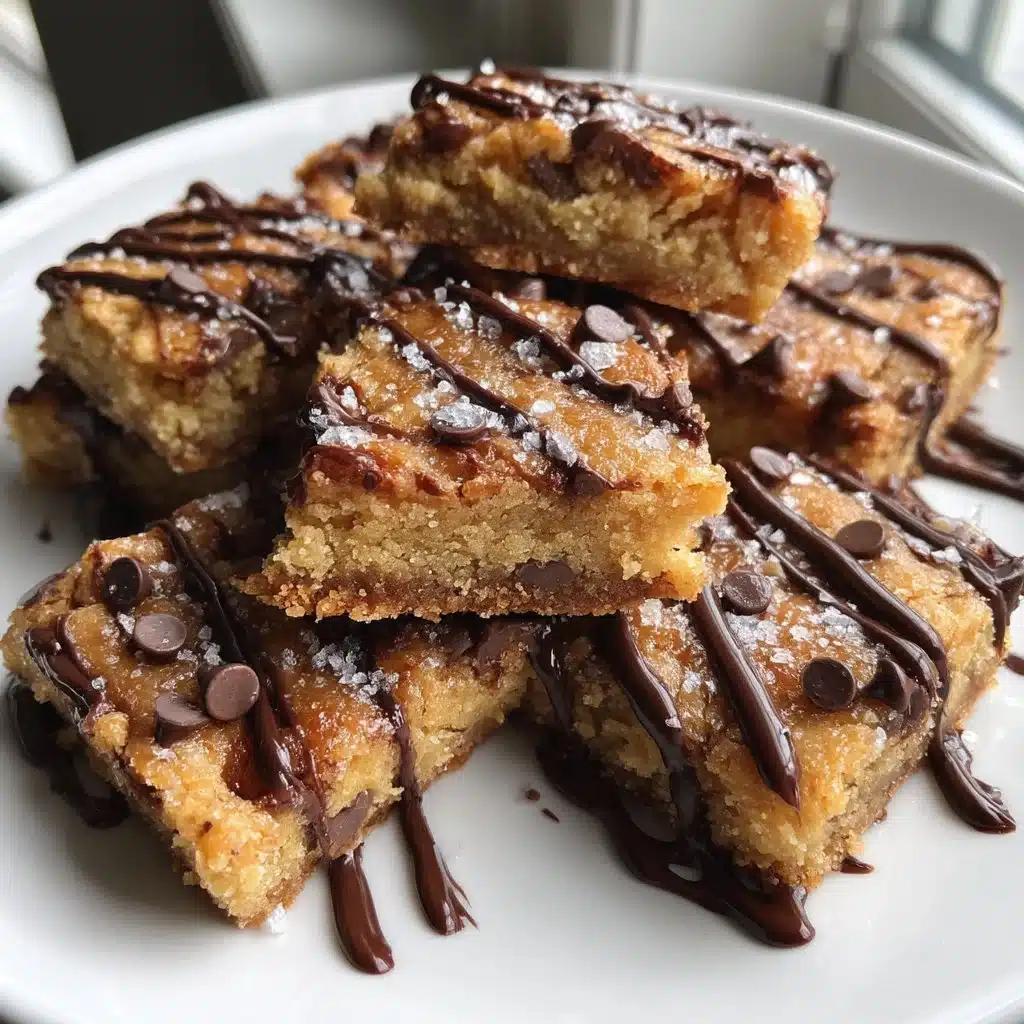 Espresso Shortbread Cookie Bars with Chocolate Drizzle