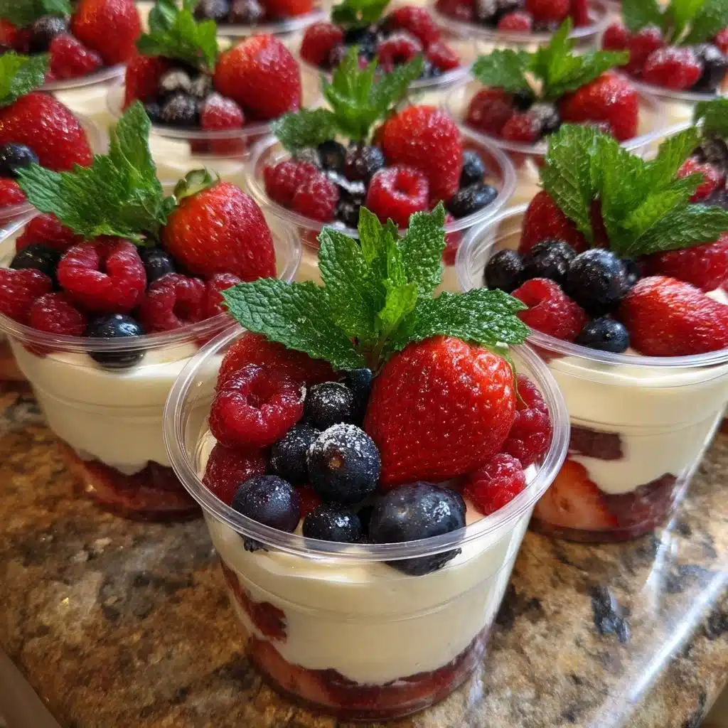 Graduation Party Dessert Cups with Mascarpone + Berries