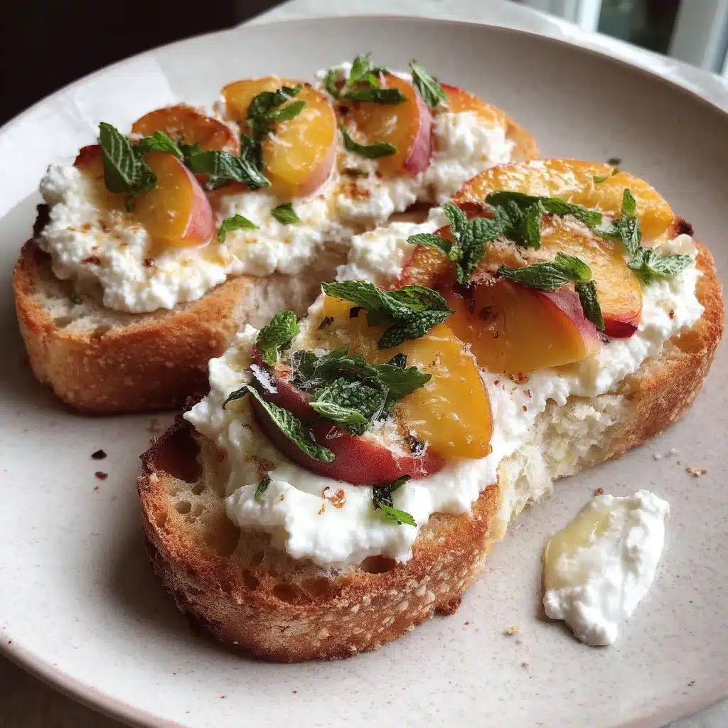 Honey Ricotta Peach Toast