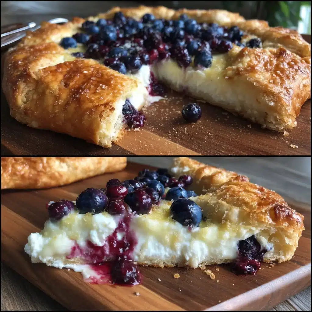 Lemon Blueberry Mascarpone Galette showcasing vibrant blueberries and creamy filling
