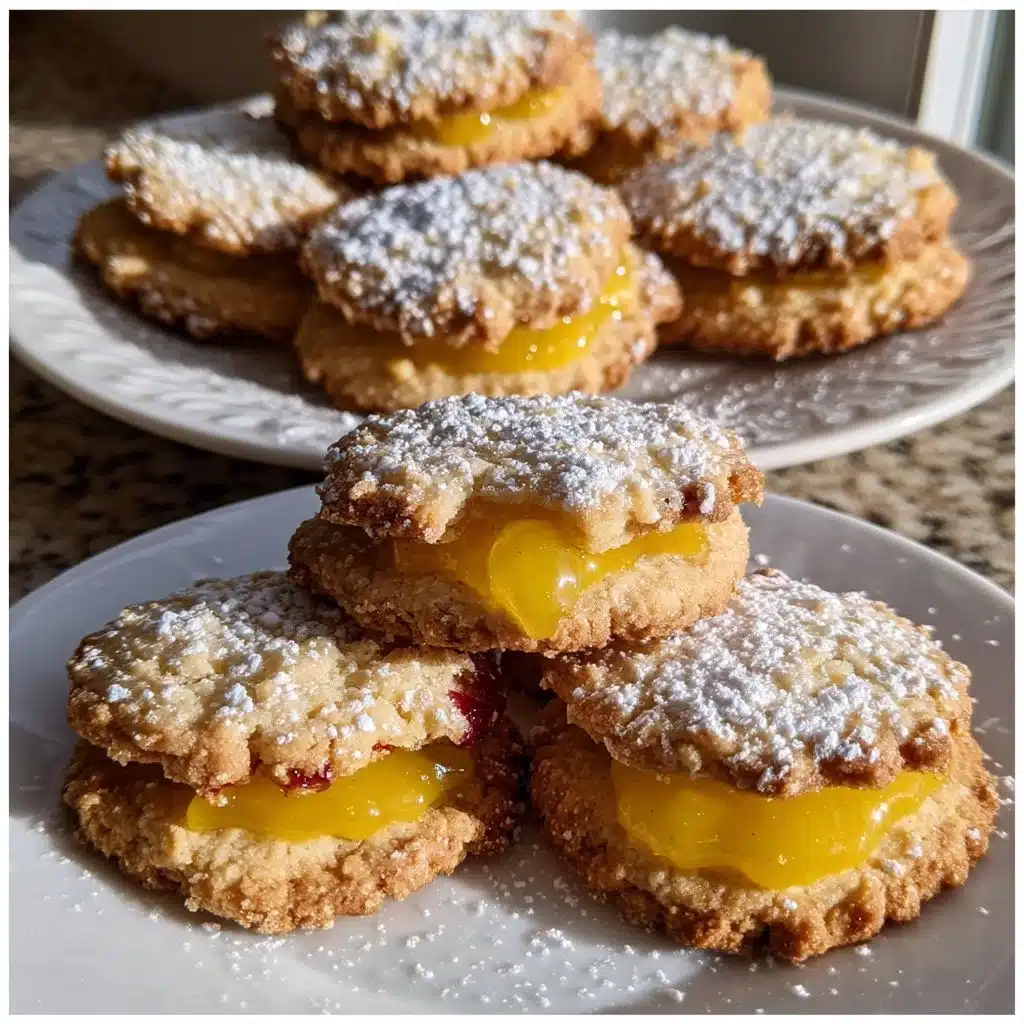 Lemon Curd Linzer Cookies