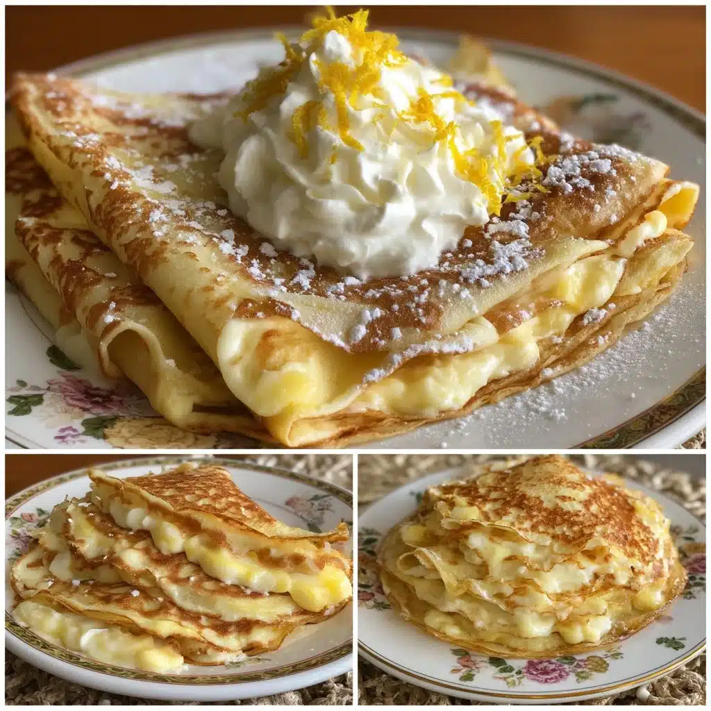 Limoncello Mascarpone Crepe Cake 4 Limoncello Mascarpone Crepe Cake with layers of crepes and mascarpone cream