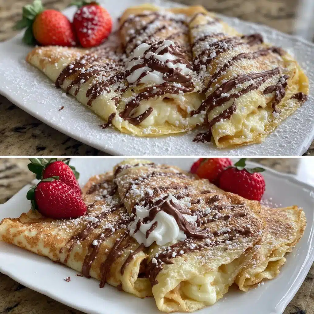 Mascarpone Cream Stuffed Crepes with Nutella Drizzle