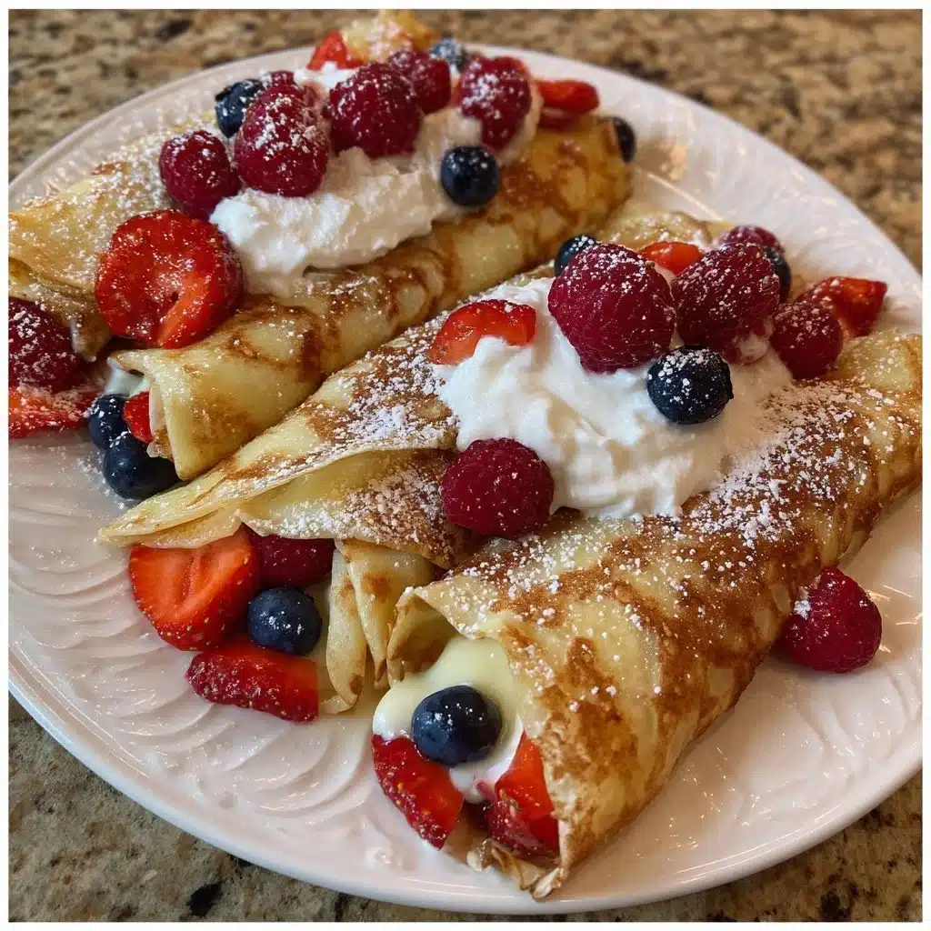 Mascarpone Stuffed Crepes with Berries