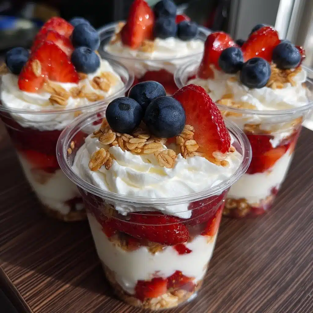 Memorial Day Dessert Cups (No-Bake, Red White & Blue)