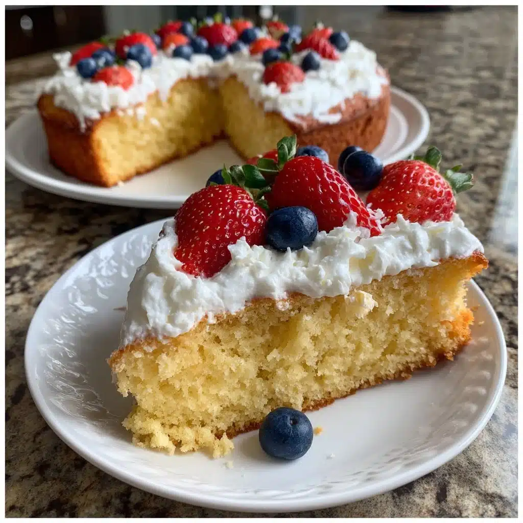 Memorial Day Flag Cake with Mascarpone Whipped Cream