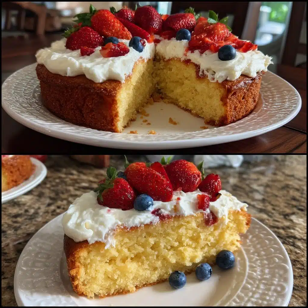 Memorial Day Flag Cake with Mascarpone Whipped Cream