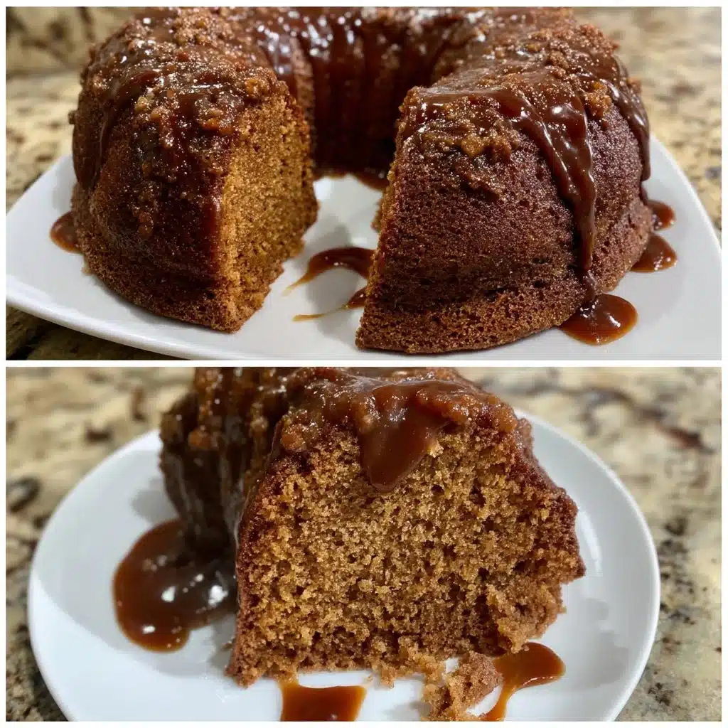 Mocha Olive Oil Cake drizzled with espresso glaze on a plate