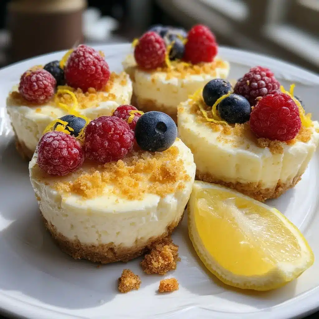 No-bake ricotta cheesecake cups topped with lemon zest in a clear dessert cup