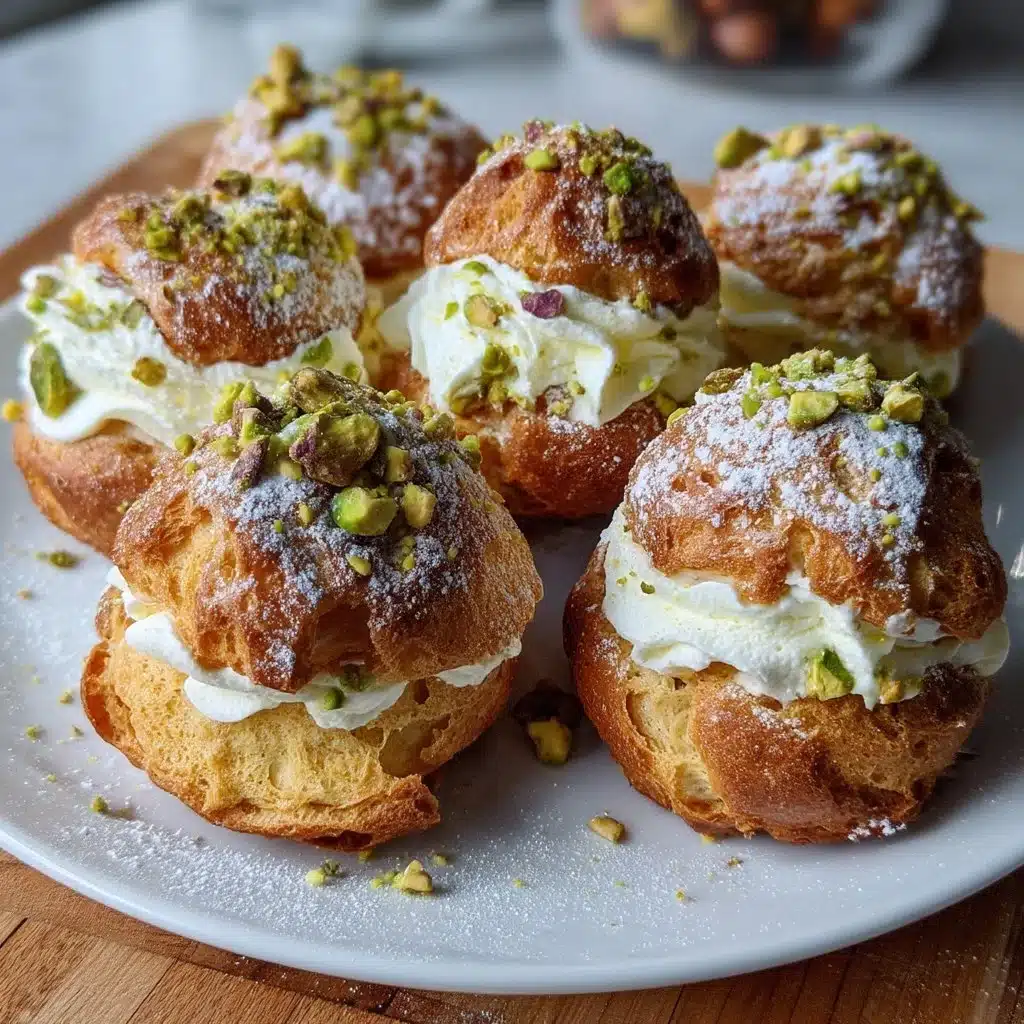 Pistachio Mascarpone Cream Puffs 3 Pistachio Mascarpone Cream Puffs