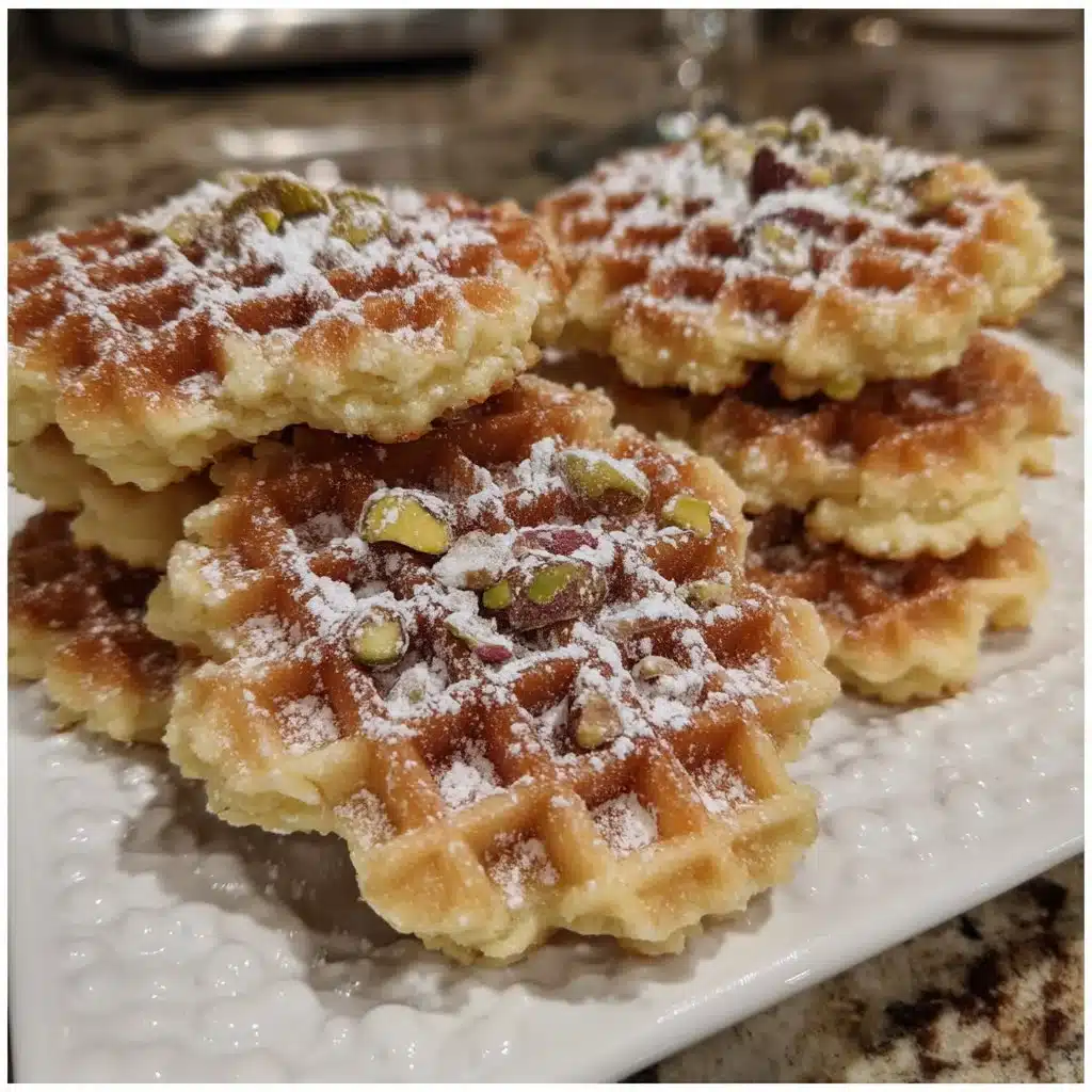 Pistachio Pizzelle Sandwich Cookies