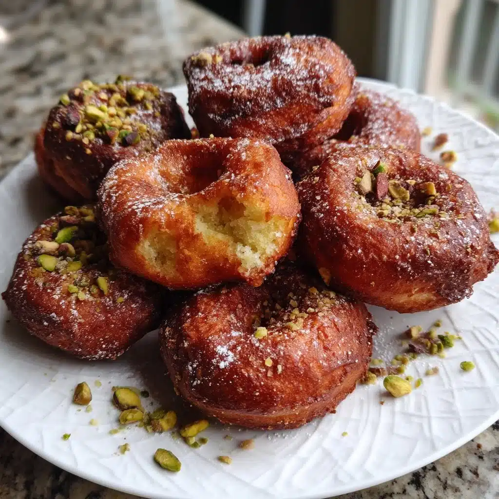 Pistachio Ricotta Donuts 4 Delicious Pistachio Ricotta Donuts topped with a sprinkle of pistachios