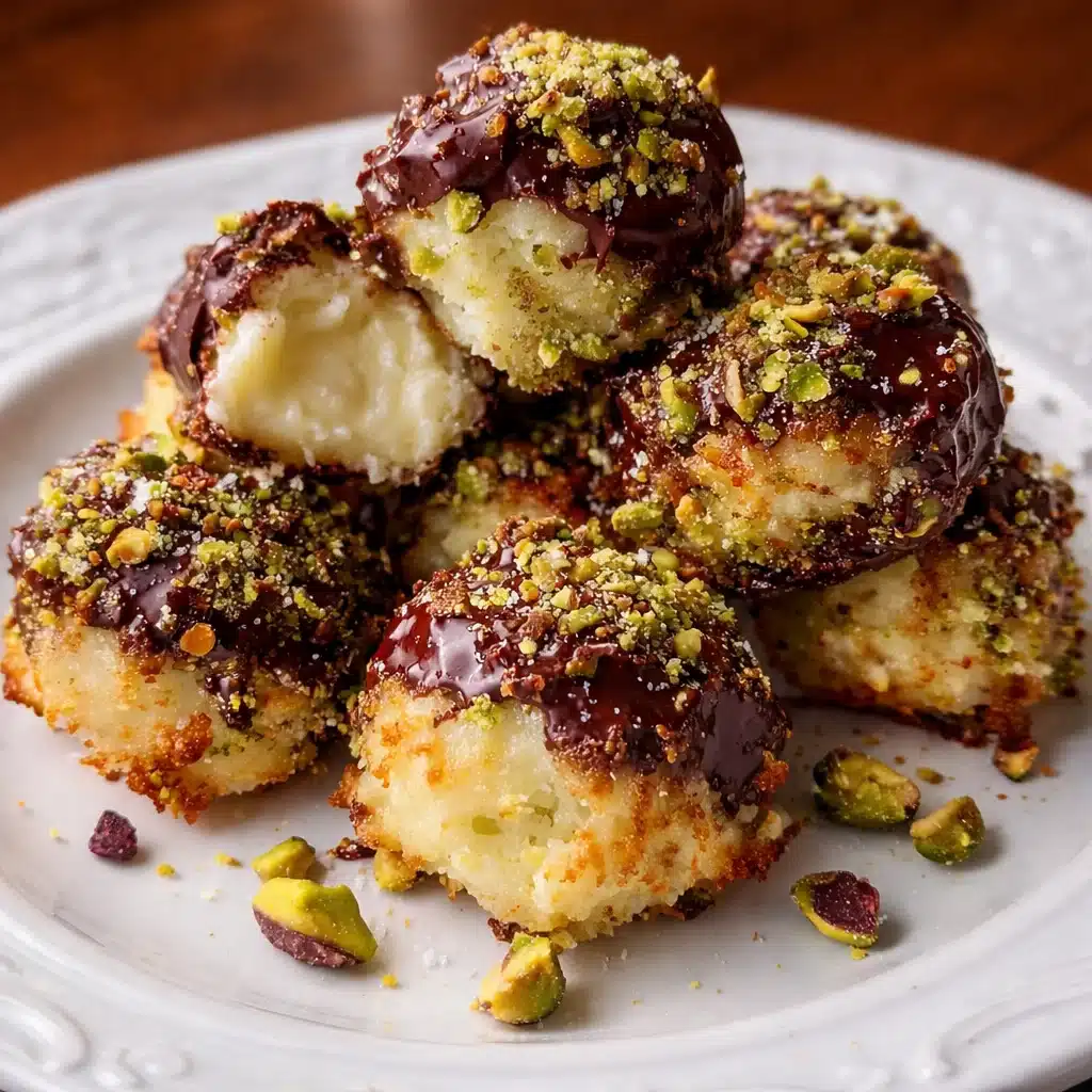 Pistachio Ricotta Truffle Bites - creamy ricotta and nutty pistachios in decadent bites.