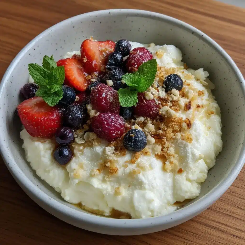 Delicious Ricotta Breakfast Bowl packed with high protein ingredients