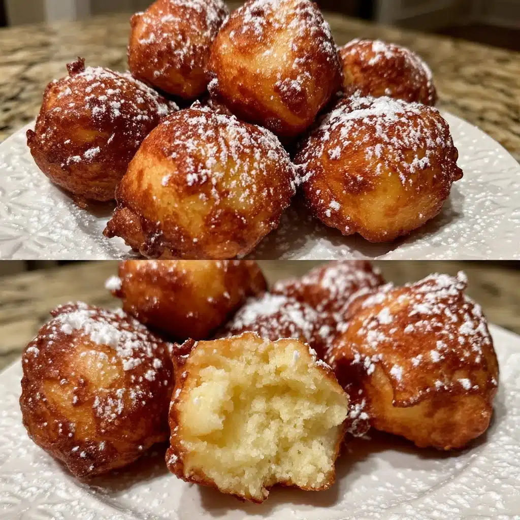 Delicious homemade Ricotta Donuts (Italian Zeppole) dusted with powdered sugar