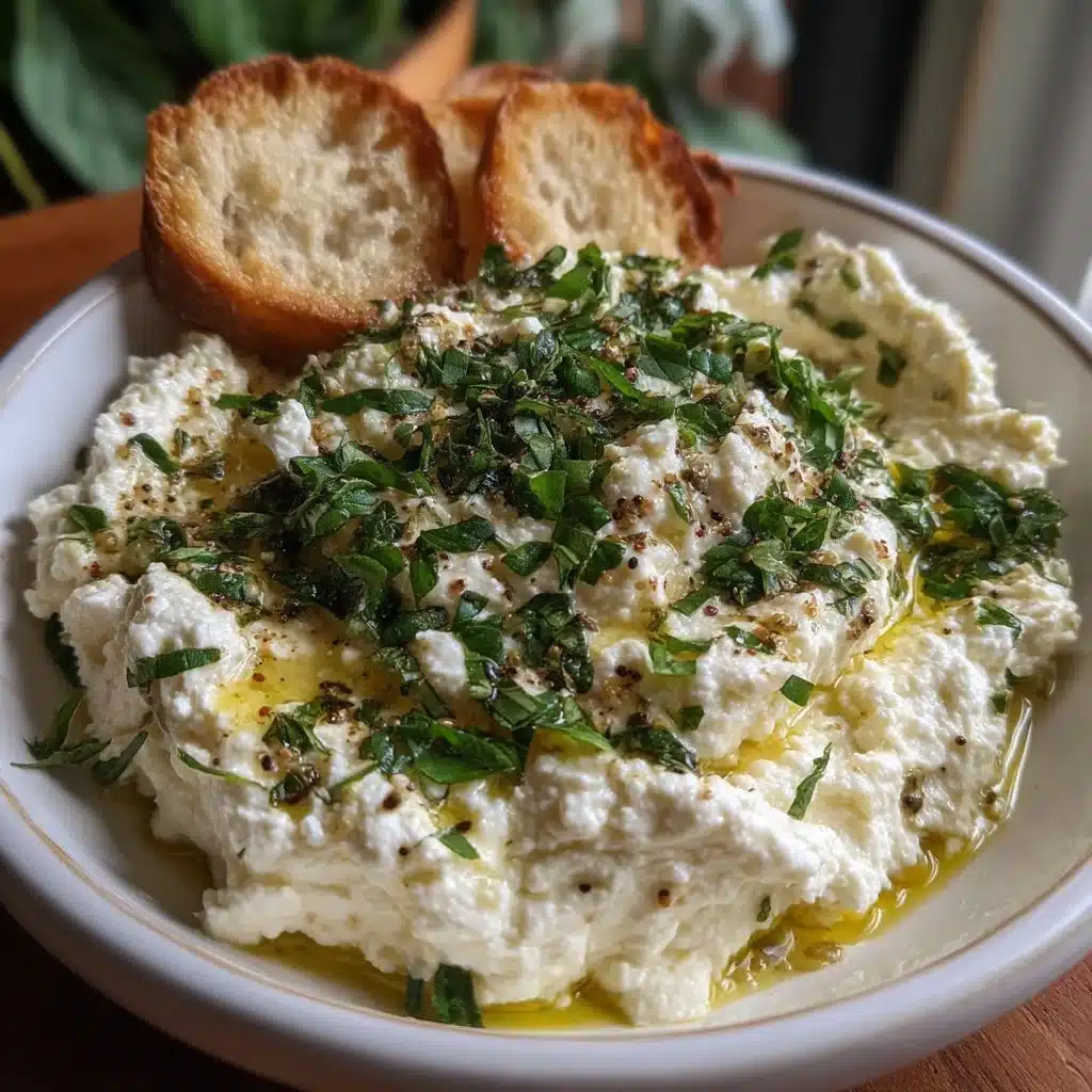 Savory Whipped Ricotta Dip with Herby Olive Oil