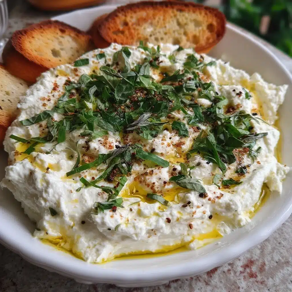Savory Whipped Ricotta Dip with Herby Olive Oil