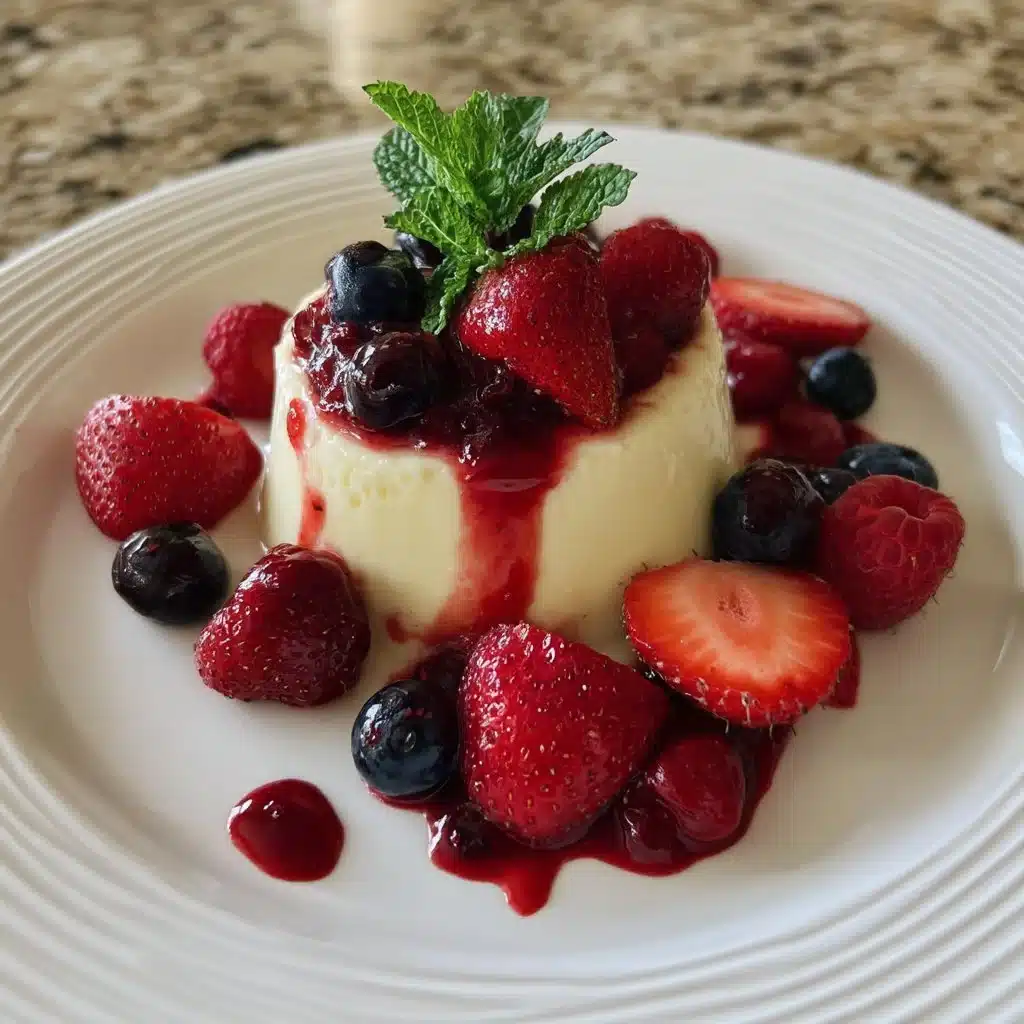 Silky Limoncello Panna Cotta with Fresh Berry Sauce