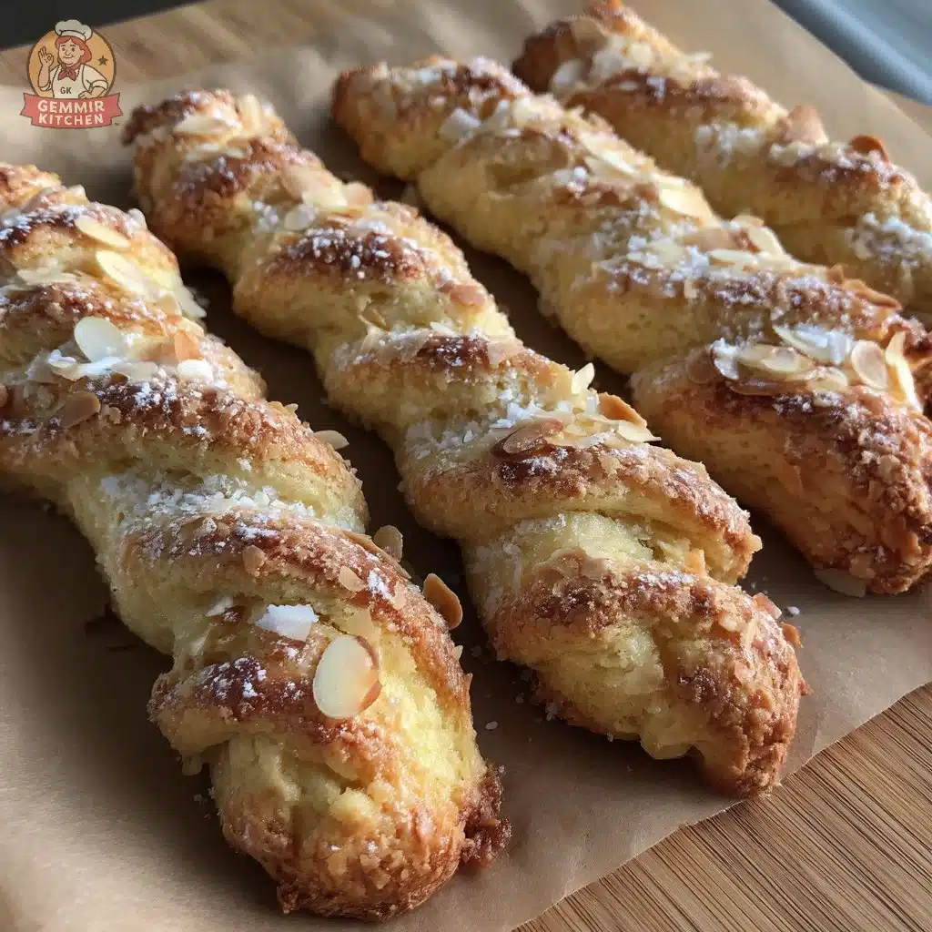 Soft ricotta almond biscuit twists fresh out of the oven