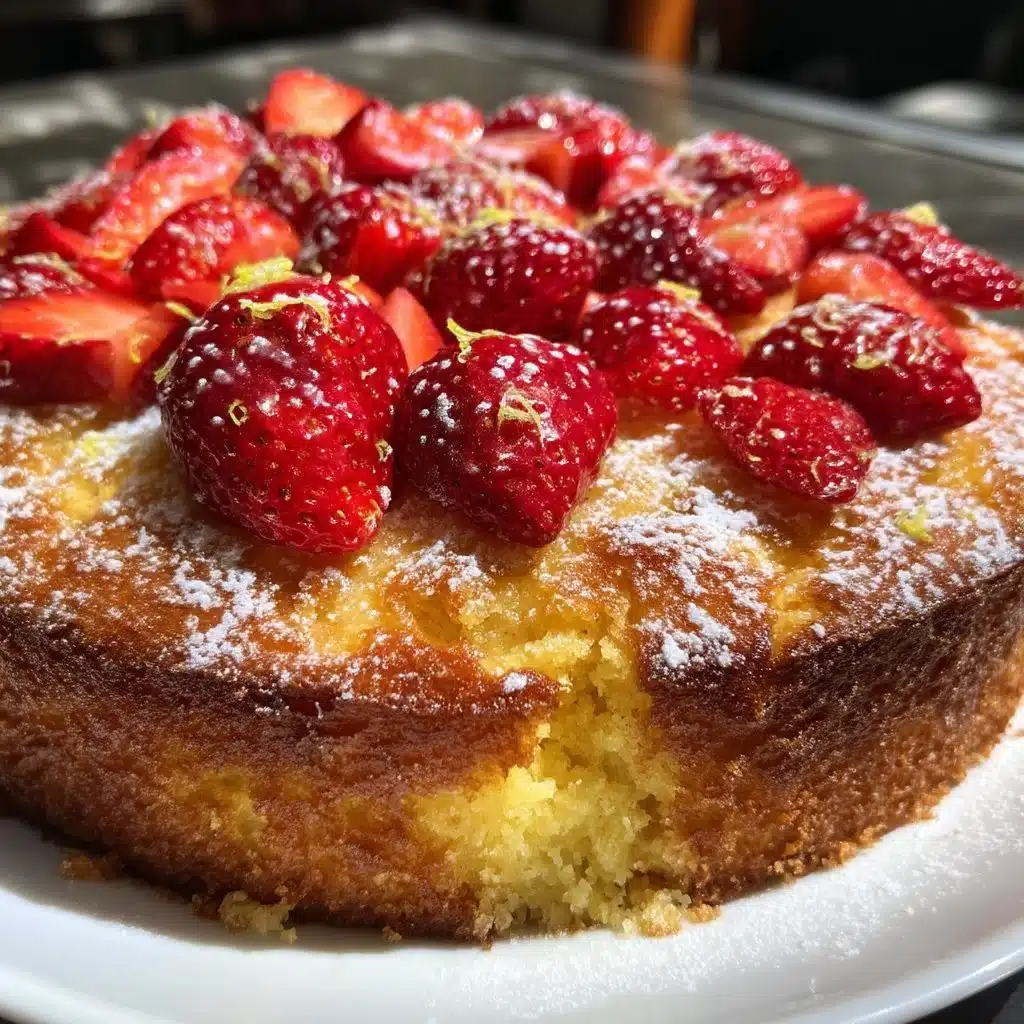 Spring Brunch Cake: Lemon Olive Oil Cake with Strawberries