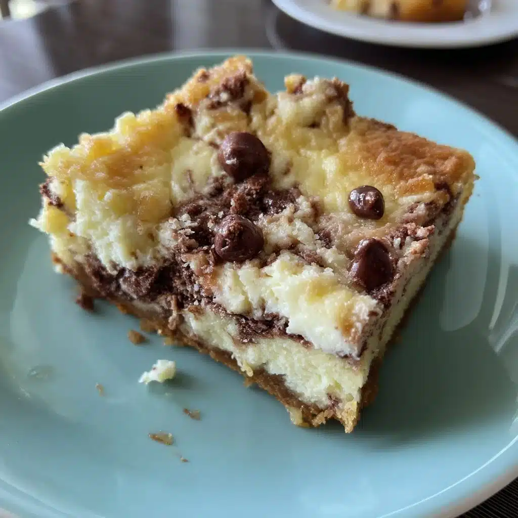 Stracciatella Ricotta Cheesecake Bars (Chocolate Chip Swirl)