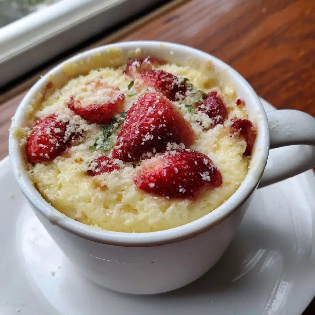 Strawberry Mascarpone Mug Cake
