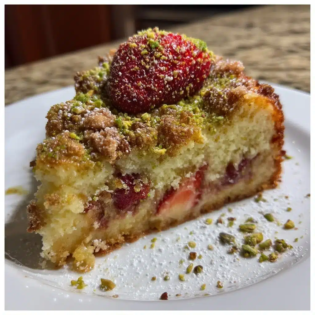 Strawberry Pistachio Crumb Cake