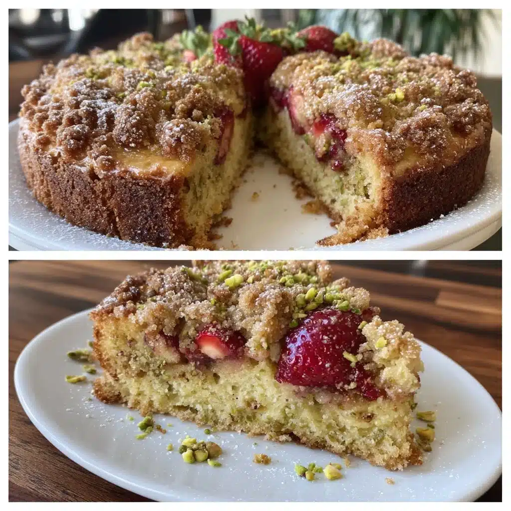Strawberry Pistachio Crumb Cake