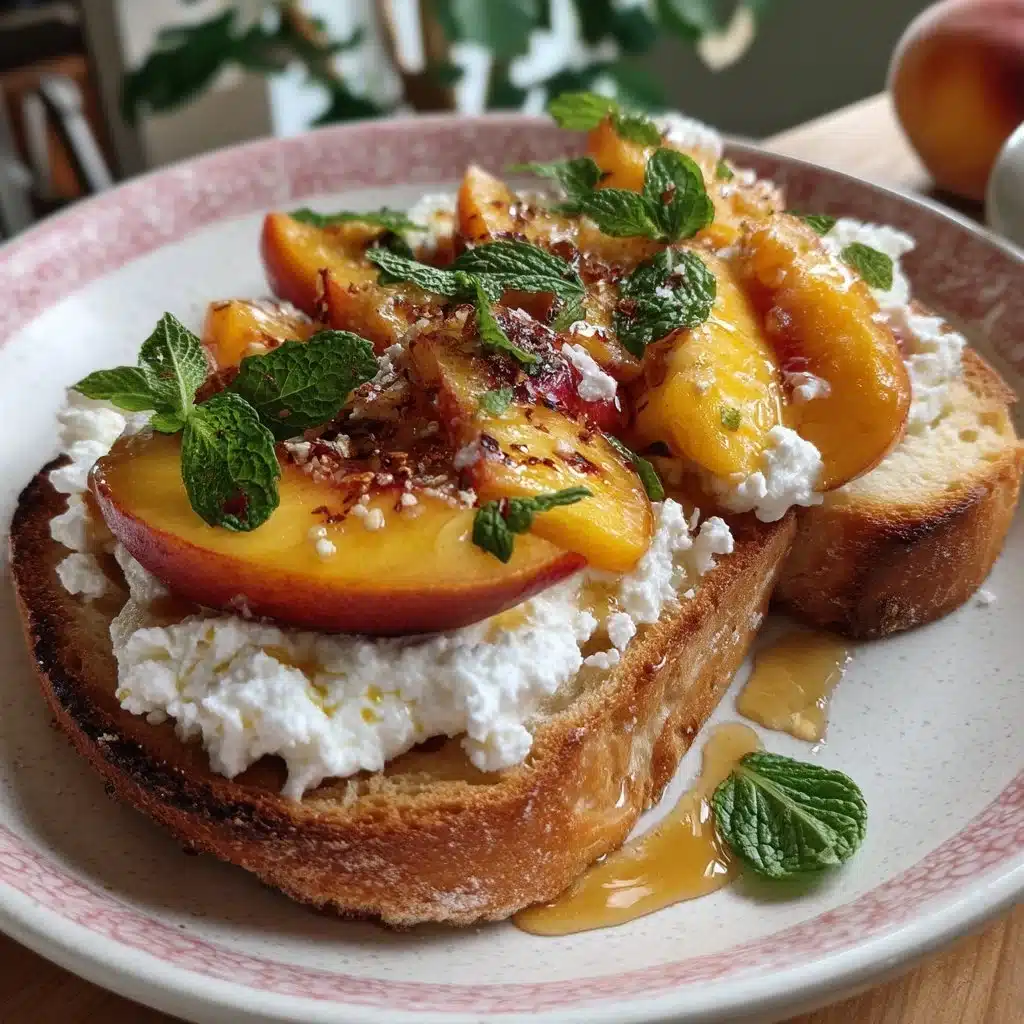 Whipped Ricotta Toast with Hot Honey + Peaches
