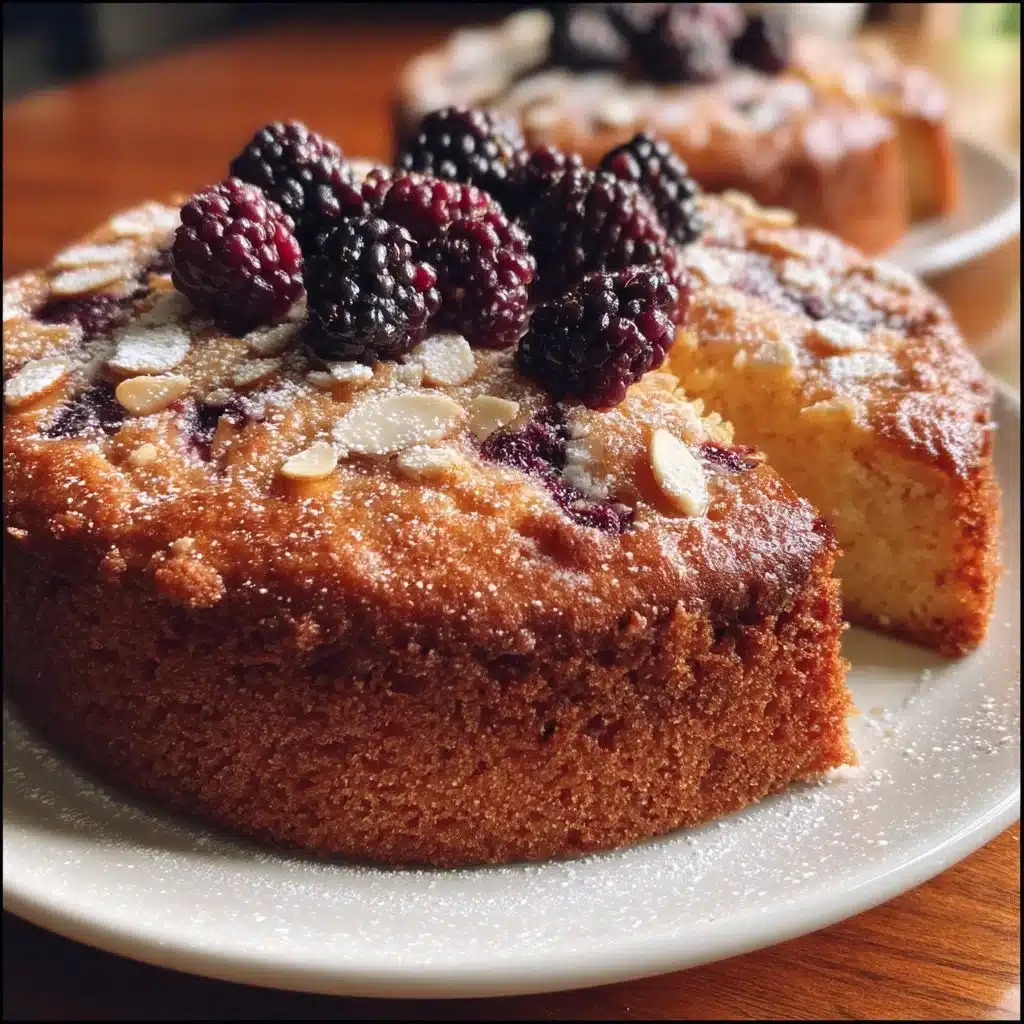 Blackberry Almond Cake with Crunchy Sugar Top