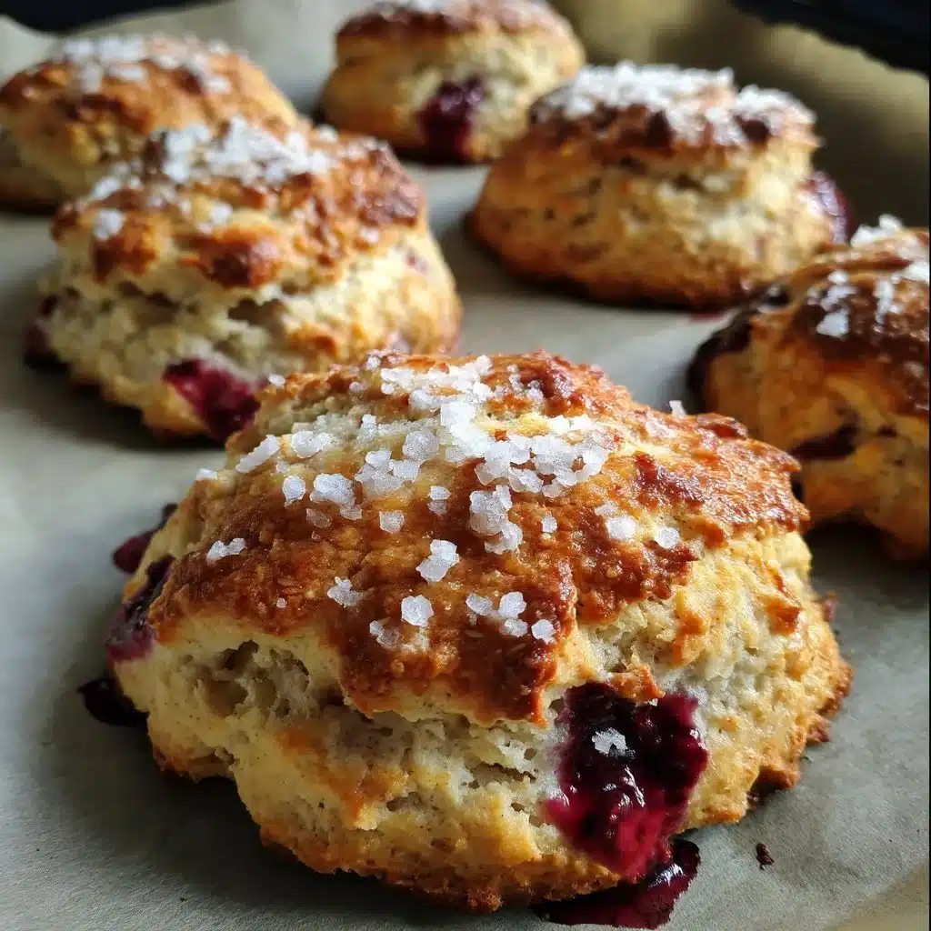 Blackberry Almond Scones with Coarse Sugar