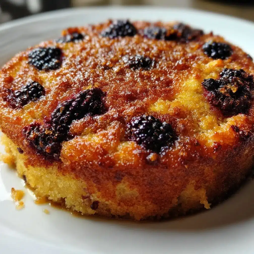 Blackberry Cornmeal Snack Cake with Brown Sugar Top