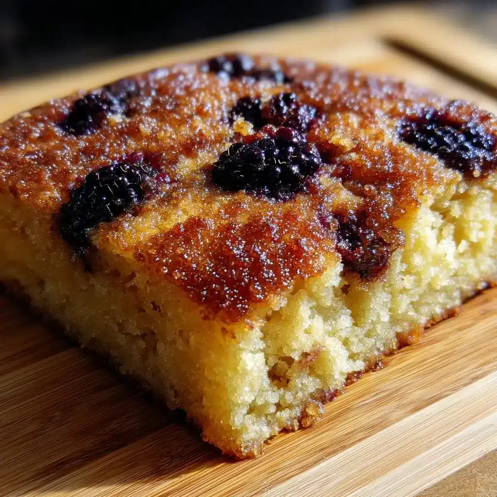 Blackberry Cornmeal Snack Cake with Brown Sugar Top