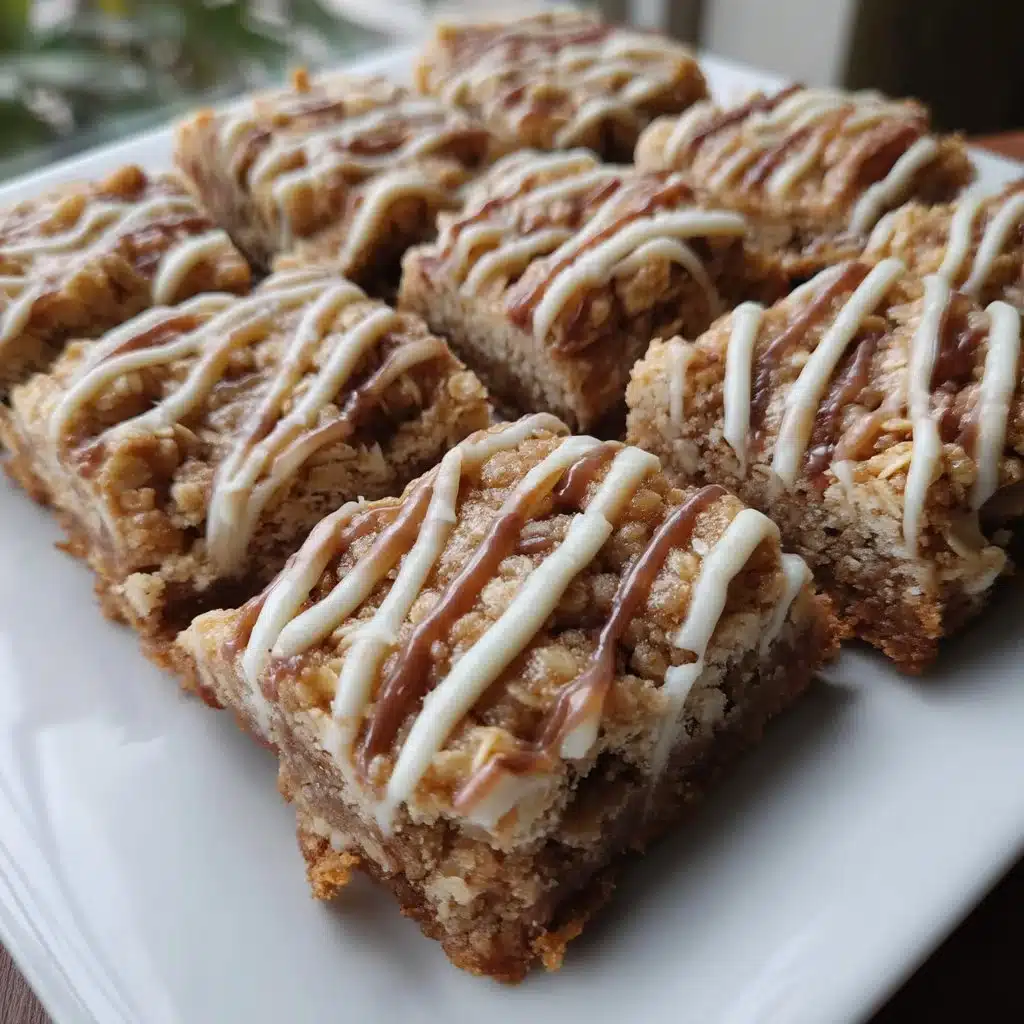 Brown Butter Oat Cookie Bars with Vanilla Drizzle