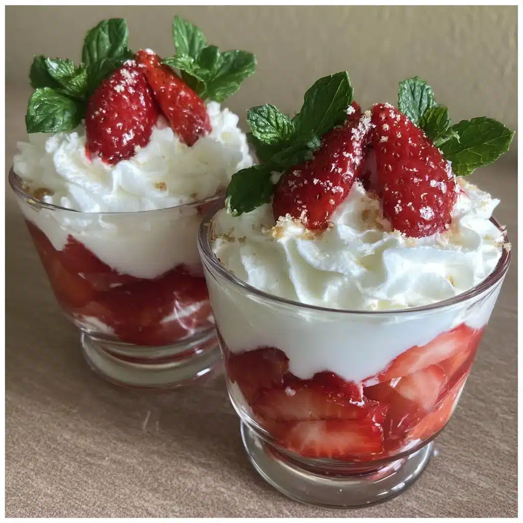 Easy Mother’s Day Strawberry Dessert Cups 1 Easy Mother’s Day strawberry dessert cups with fresh strawberries and cream
