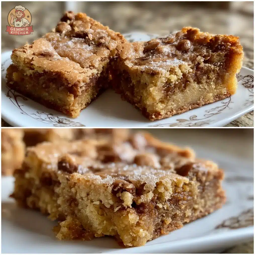 Delicious espresso brown sugar blondie bars topped with chocolate chips.