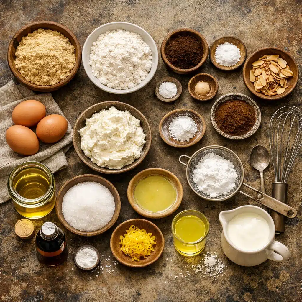 Indulge in Espresso Almond Cake with Ricotta and Limoncello Cream 3 Espresso Almond Cake with Ricotta and Whipped Cream and Limoncello