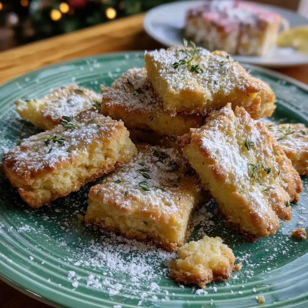 Lemon Thyme Shortbread with Powdered Sugar