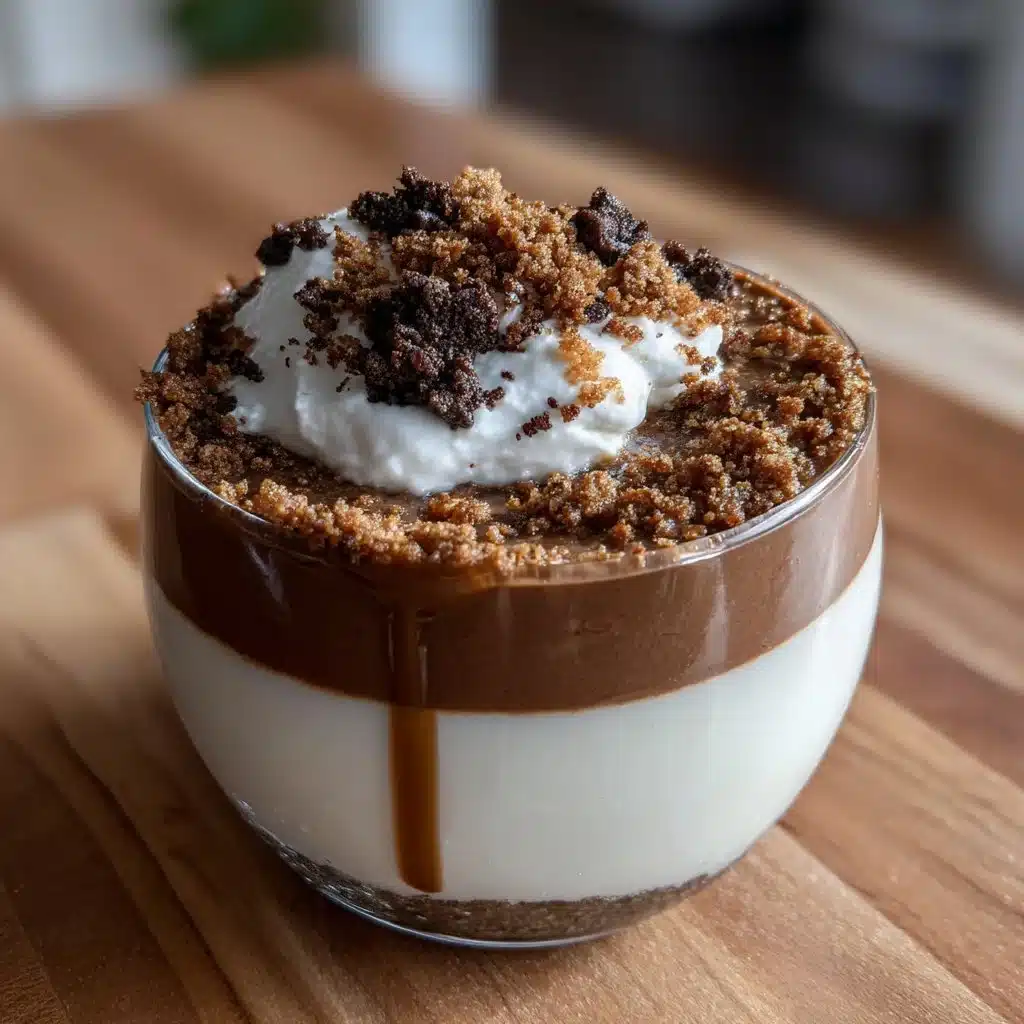 Mocha Malt Pudding Cups with Cookie Crumble