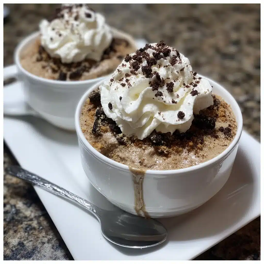 Mocha Malt Pudding Cups with Cookie Crumble