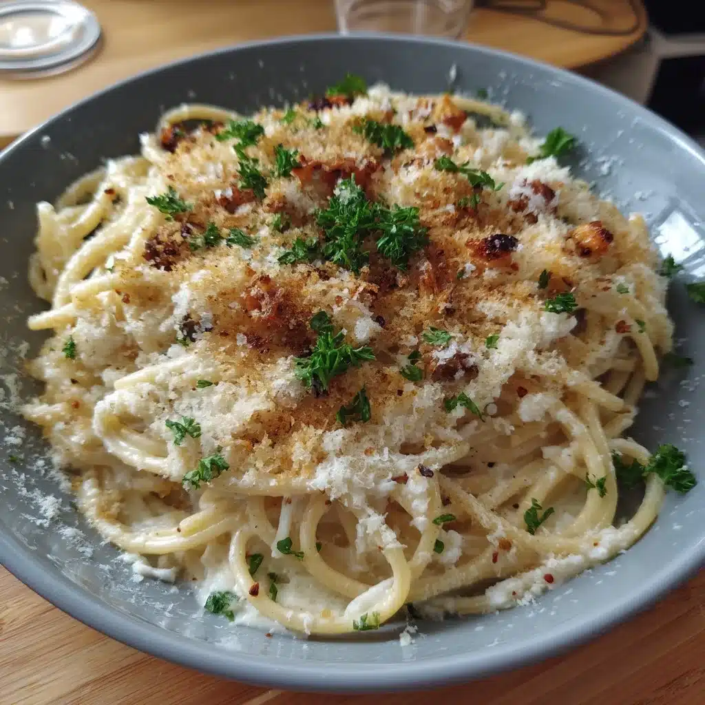 Ricotta Pasta with Roasted Garlic and Parmesan