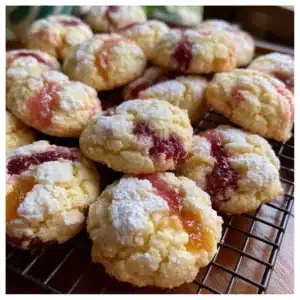 Delicious homemade Ricotta Peach Cookies on a cooling rack