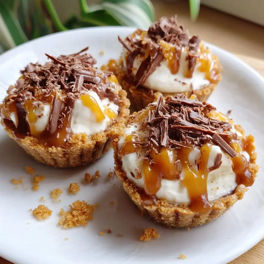 Salted Caramel Cream Cups with Graham Cracker Crumbs