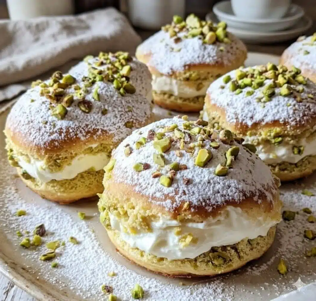 Tea Cakes with Mascarpone, Ricotta, Pistachio, and Limoncello