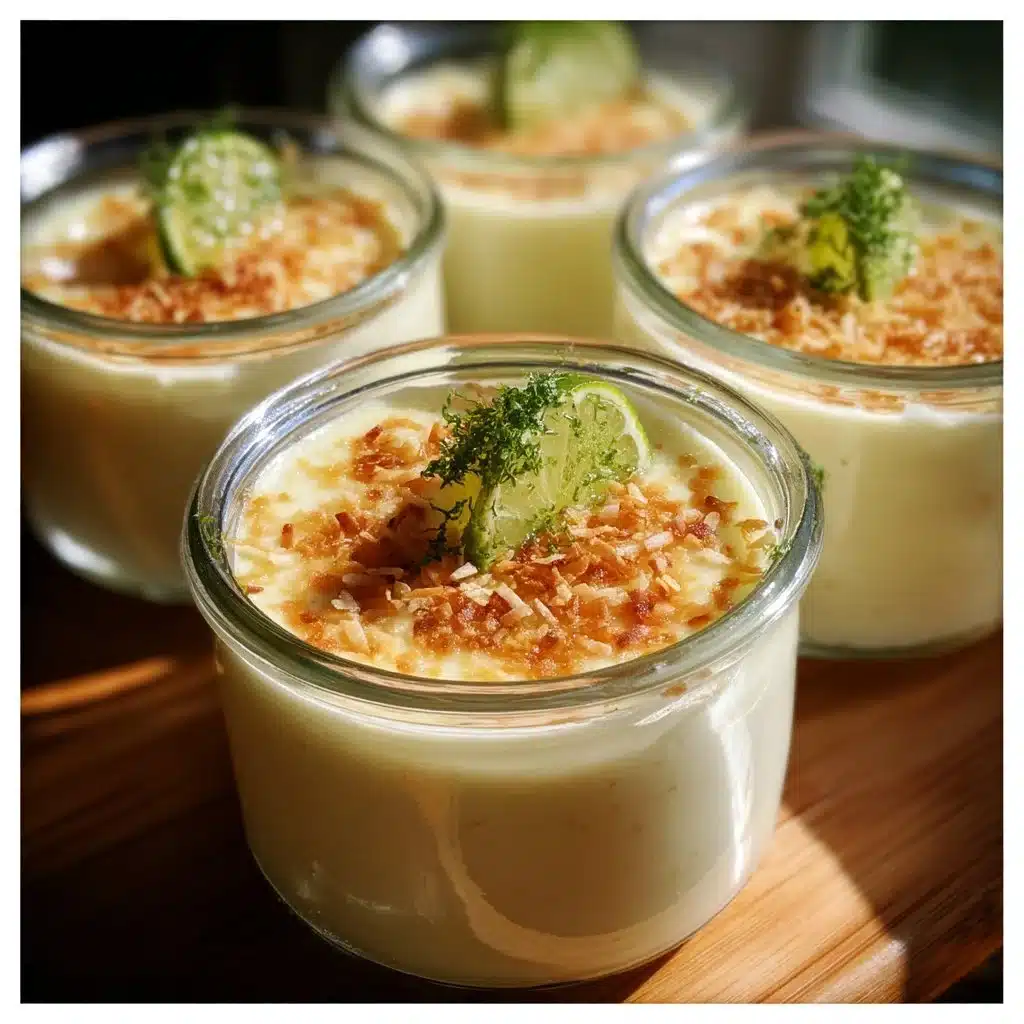 Toasted Coconut Pudding Jars with Lime Sugar