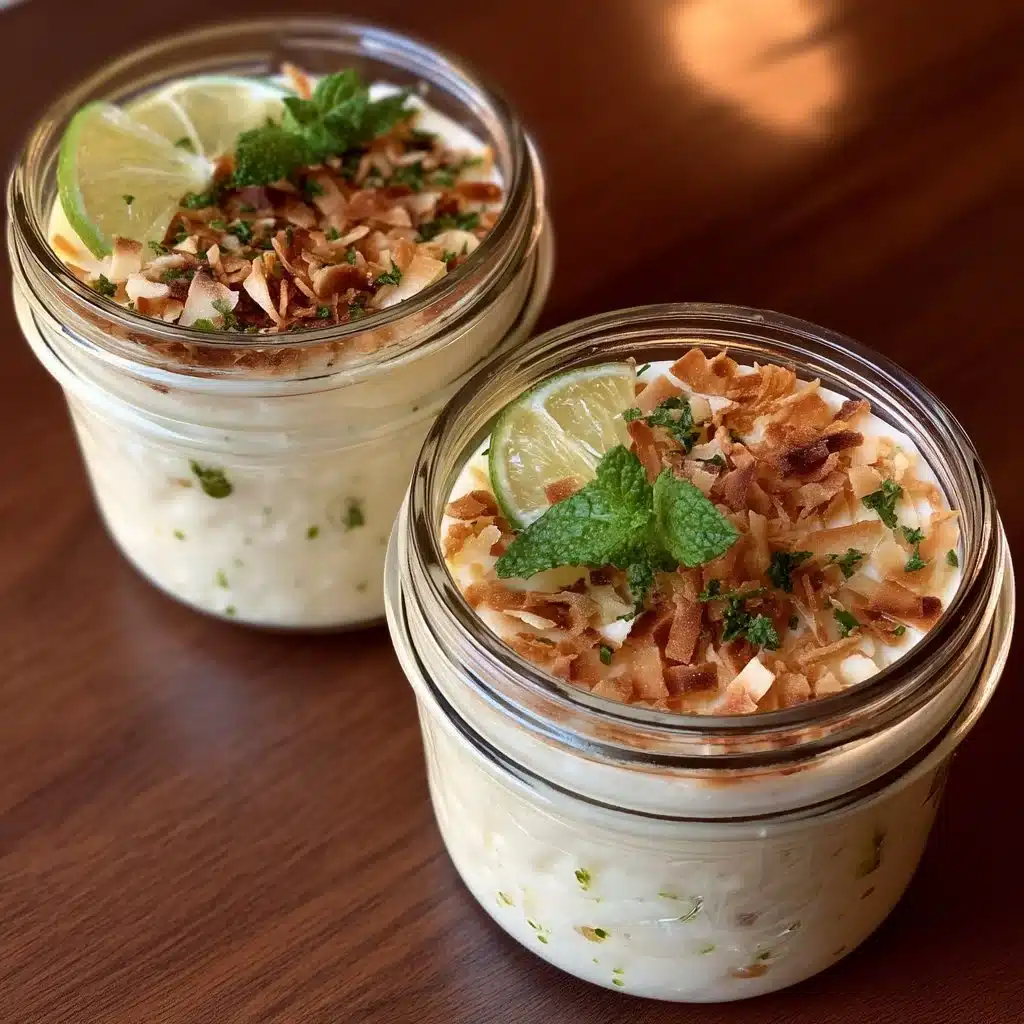 Toasted Coconut Pudding Jars with Lime Sugar