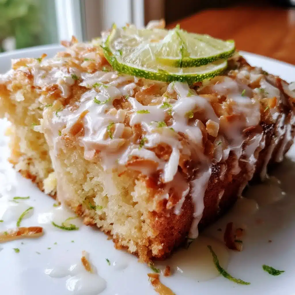Toasted Coconut Snack Cake with Lime Glaze